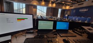 Подготовка и провеждане на събитие с международно значение. Предоставена система за бежично гласуване. Оборудване на конферентни зали
